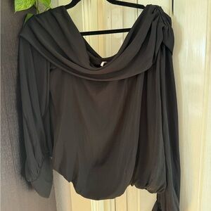 Free People Black Jenna Off the Shoulder Top